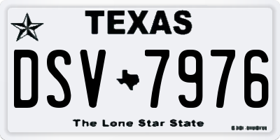 TX license plate DSV7976