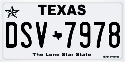 TX license plate DSV7978