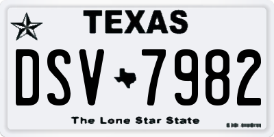 TX license plate DSV7982