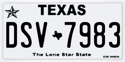TX license plate DSV7983