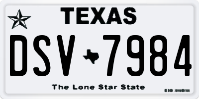 TX license plate DSV7984