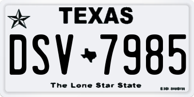 TX license plate DSV7985