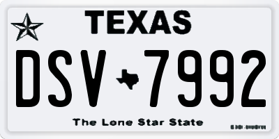 TX license plate DSV7992