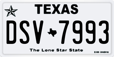 TX license plate DSV7993