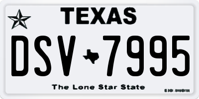 TX license plate DSV7995