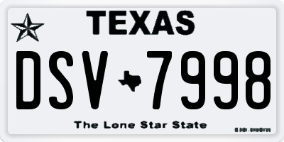 TX license plate DSV7998