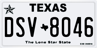 TX license plate DSV8046