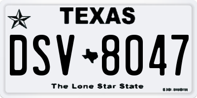TX license plate DSV8047