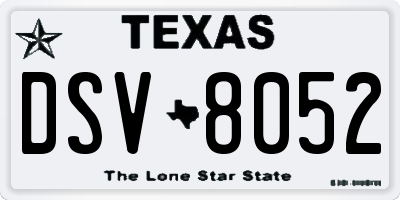 TX license plate DSV8052