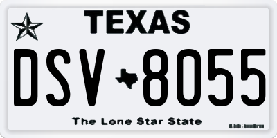 TX license plate DSV8055