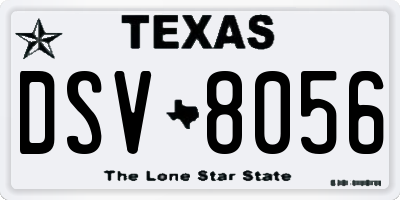 TX license plate DSV8056