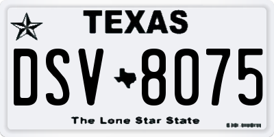 TX license plate DSV8075