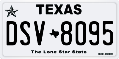 TX license plate DSV8095