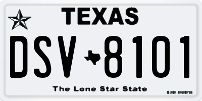 TX license plate DSV8101