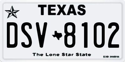 TX license plate DSV8102
