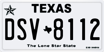 TX license plate DSV8112