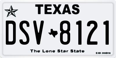 TX license plate DSV8121
