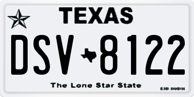 TX license plate DSV8122
