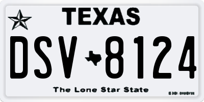 TX license plate DSV8124