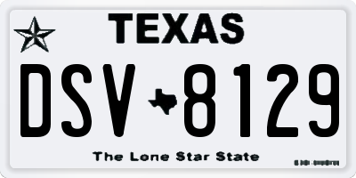 TX license plate DSV8129