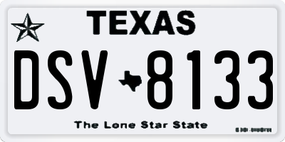 TX license plate DSV8133