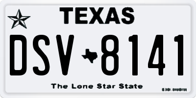TX license plate DSV8141