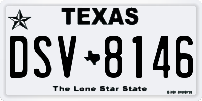 TX license plate DSV8146