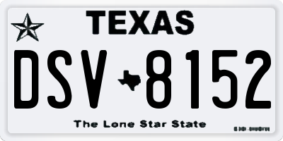 TX license plate DSV8152