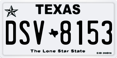 TX license plate DSV8153