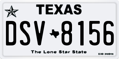 TX license plate DSV8156