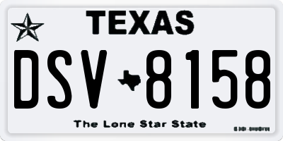 TX license plate DSV8158