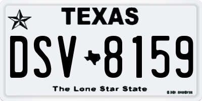 TX license plate DSV8159