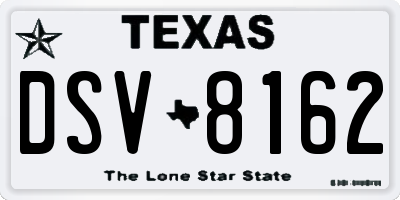 TX license plate DSV8162