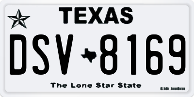 TX license plate DSV8169