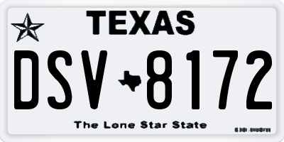 TX license plate DSV8172