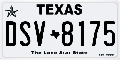 TX license plate DSV8175