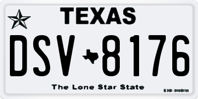 TX license plate DSV8176