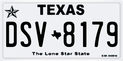 TX license plate DSV8179
