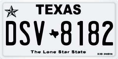 TX license plate DSV8182
