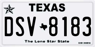 TX license plate DSV8183