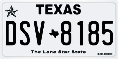 TX license plate DSV8185
