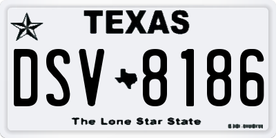 TX license plate DSV8186
