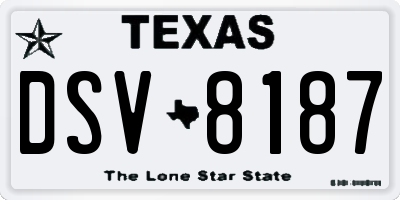 TX license plate DSV8187