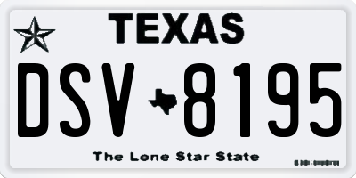 TX license plate DSV8195