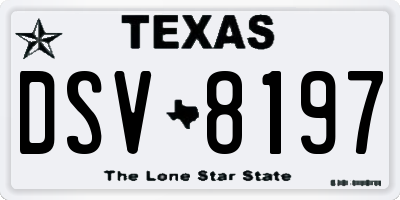 TX license plate DSV8197
