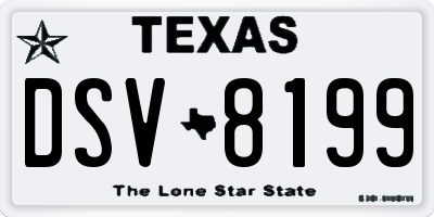 TX license plate DSV8199