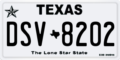 TX license plate DSV8202