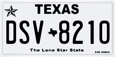 TX license plate DSV8210
