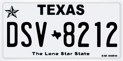 TX license plate DSV8212