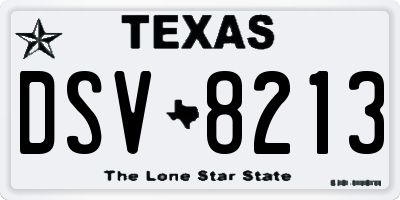 TX license plate DSV8213